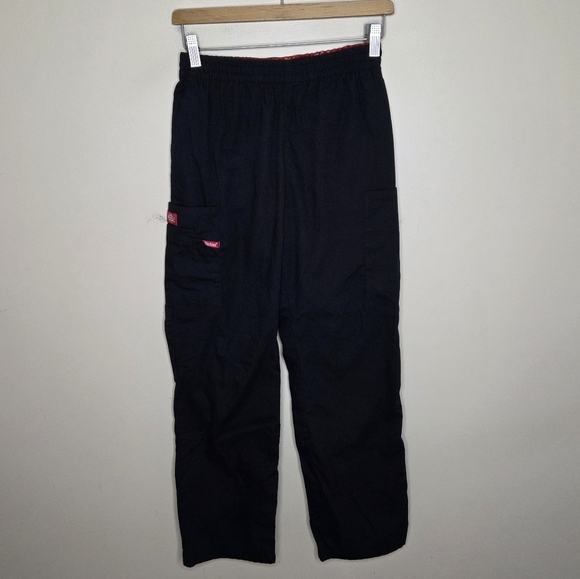 Dickies | Black Elastic Pull-On Waist Pants Side Pockets Size Small Petite - Picture 1 of 5